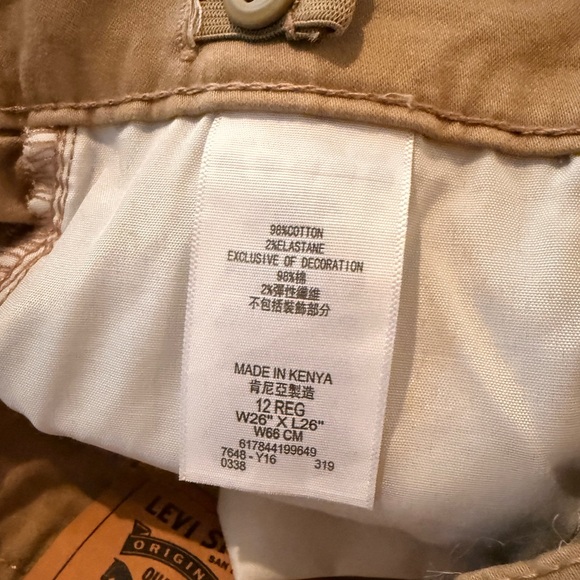 LEVI’S 511 Slim Fit Boys Khaki Jeans size 12 Regular - Picture 2 of 4